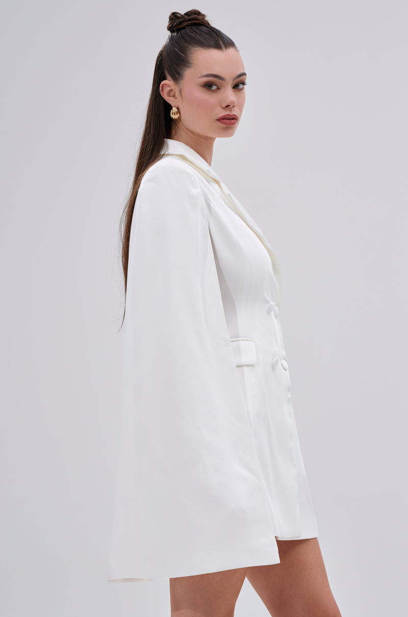 A LA MODE MINI BLAZER DRESS IN WHITE