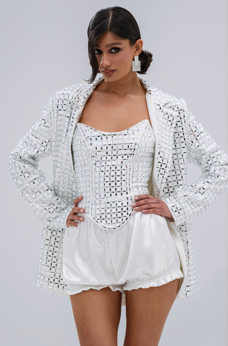 WHITE HOT EMBELLISHED CORSET