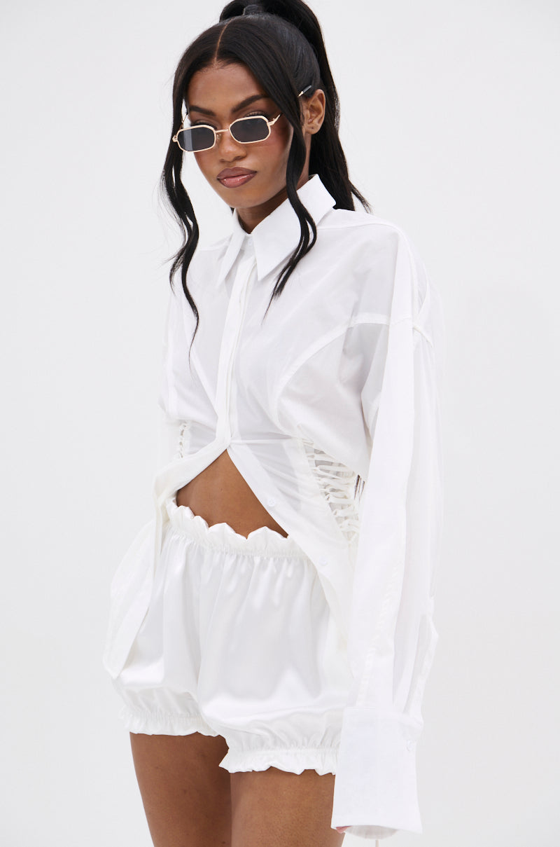 SHAR BUTTON DOWN WITH SIDE TIES