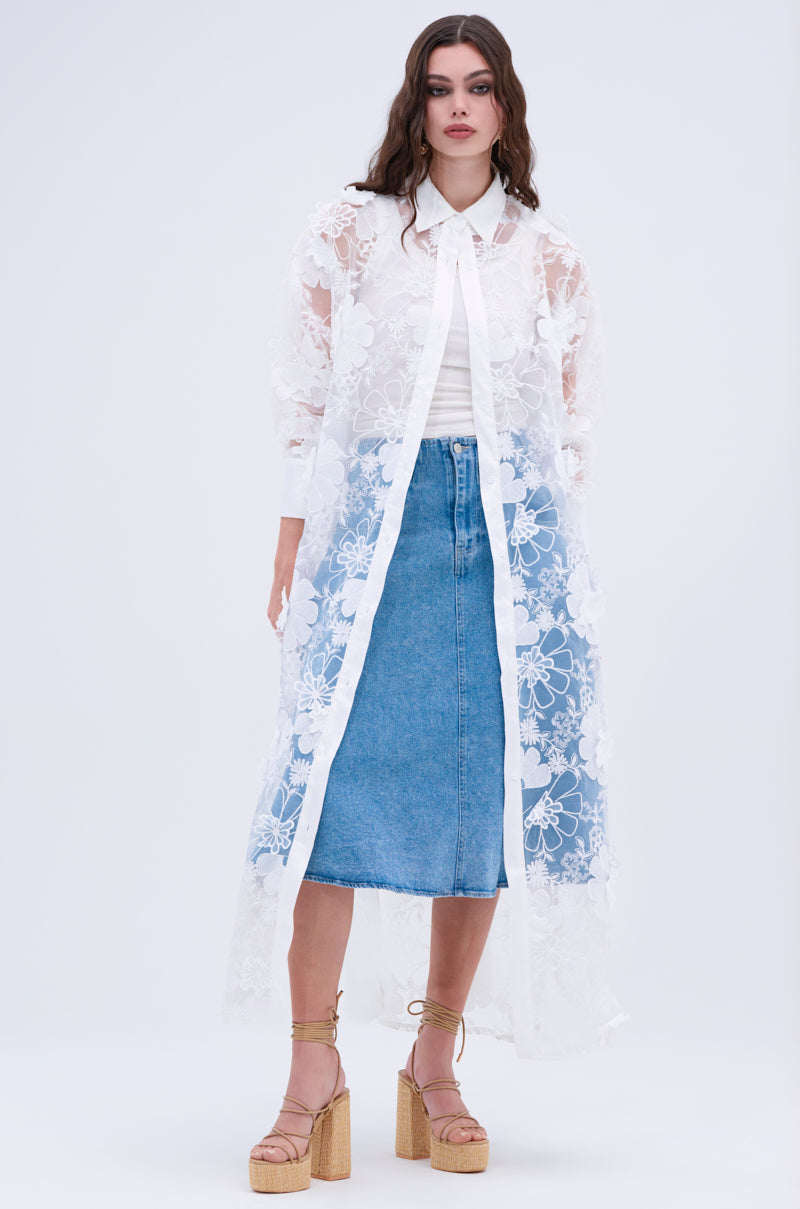 LACE BUTTON UP