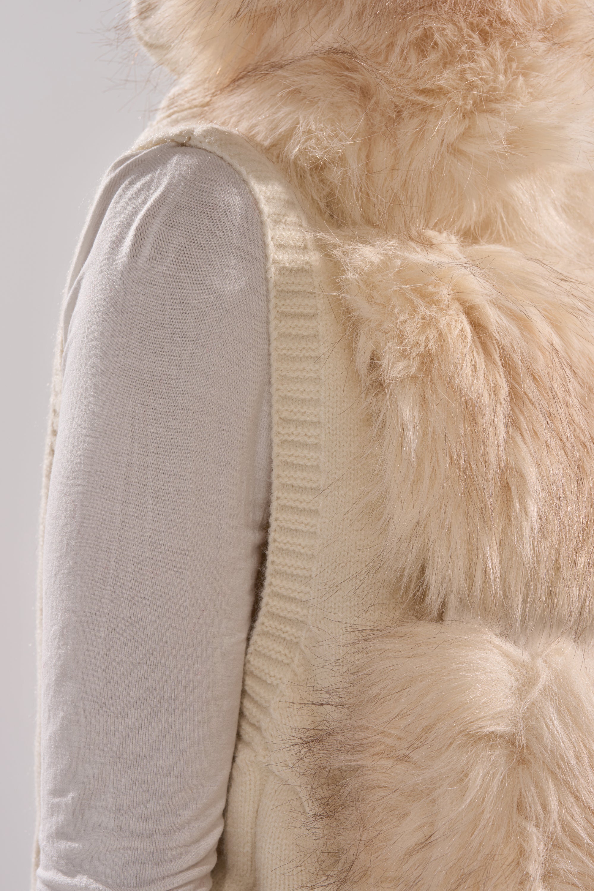 LUXURIOUS FAUX FUR HOODED VEST