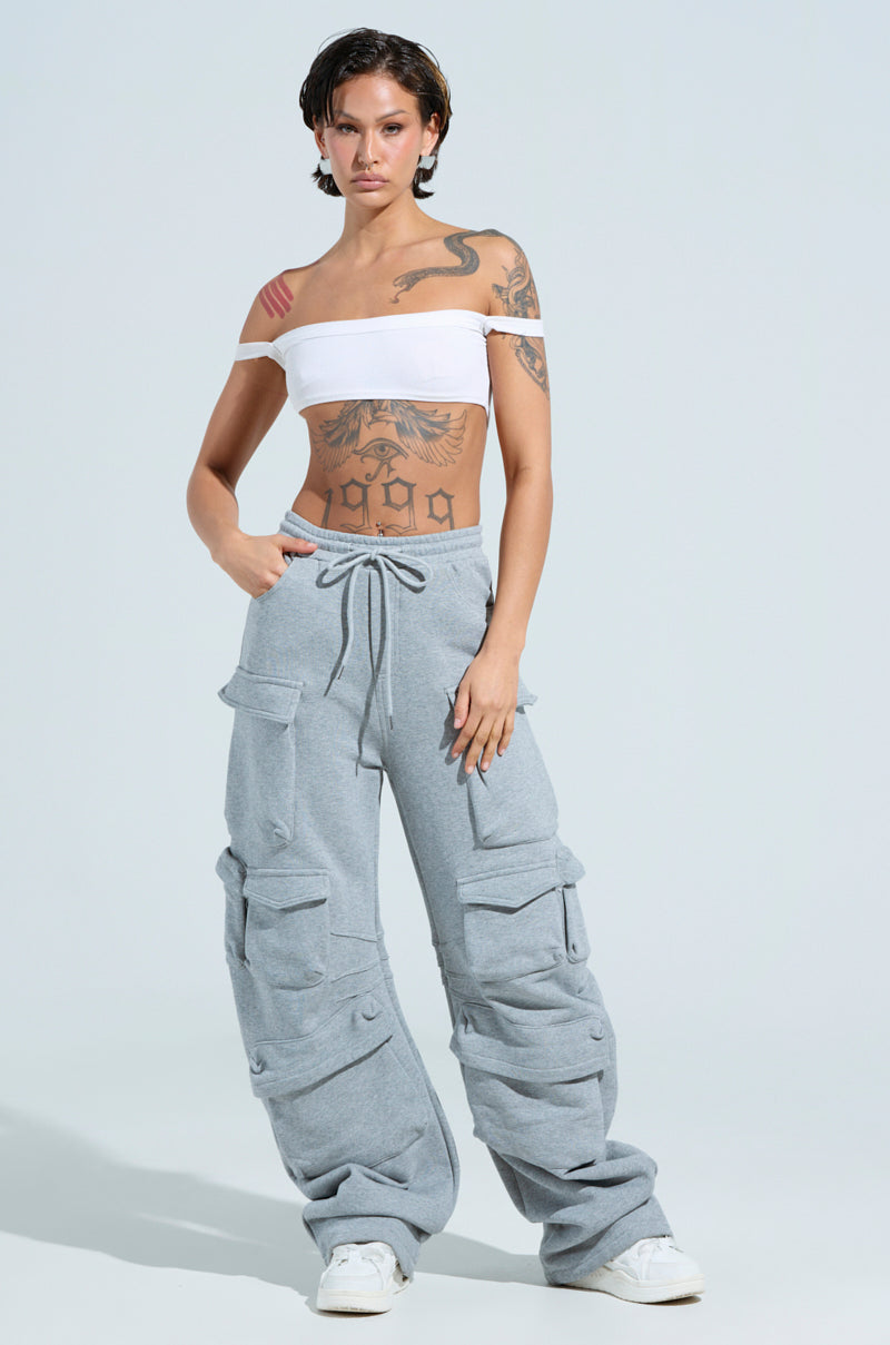 MAYBE NEXT YEAR CARGO WIDE LEG JOGGER
