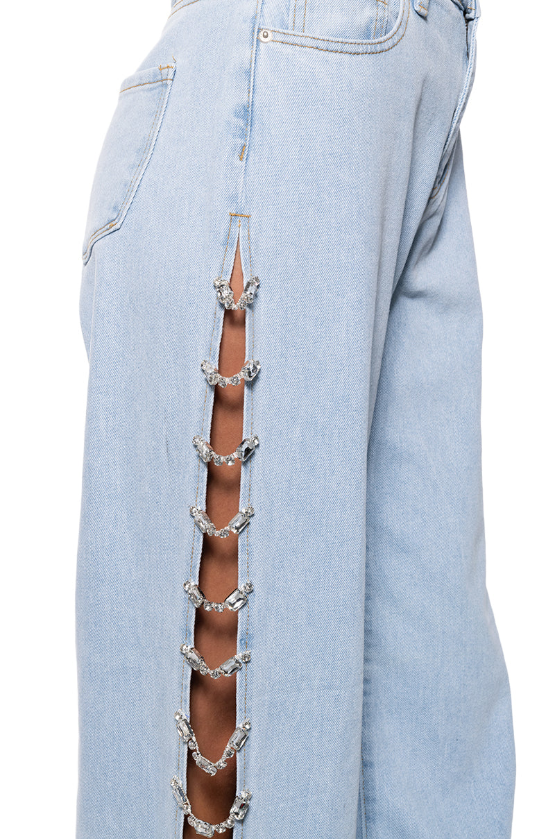 COVERED IN DIAMONDS RELAXED JEANS