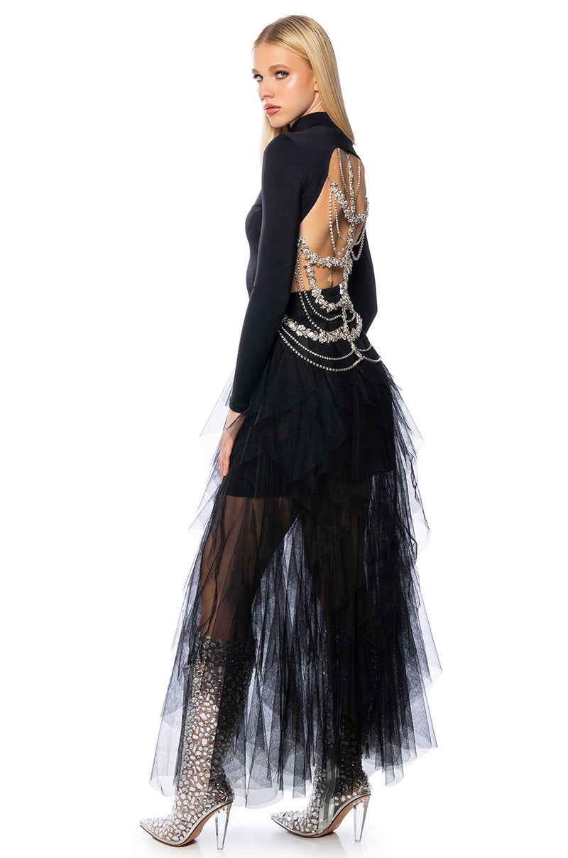 LEXI EMBELLISHED EXPOSED BACK TOP